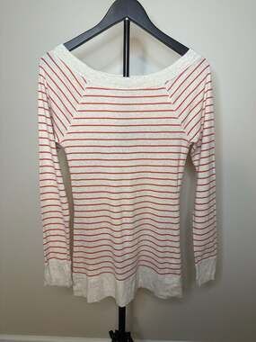 Old Navy Women's Long Sleeve Striped Cotton Pullover Sweater